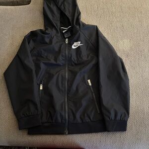 Nike Kids Black Hooded Raincoat